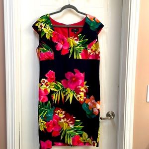 Vibrant black and floral dress